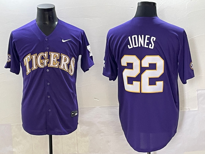 Men 2025 LSU Tigers #22 Jones blue Joint Name Nike NCAA 2025  Jersey->ncaa teams->NCAA Jersey
